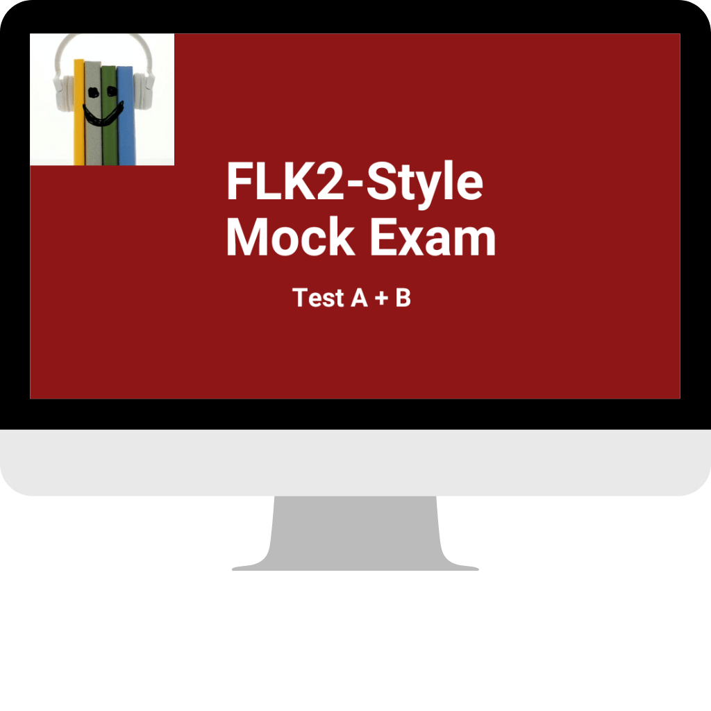 Photo of desktop monitor showing Online Mock for SQE1 (FLK2 Tests A and B)