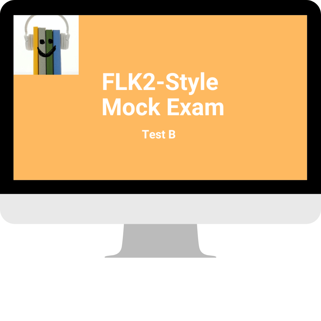 Photo of desktop monitor showing Online Mock Exam for SQE1 (FLK2 Test B)